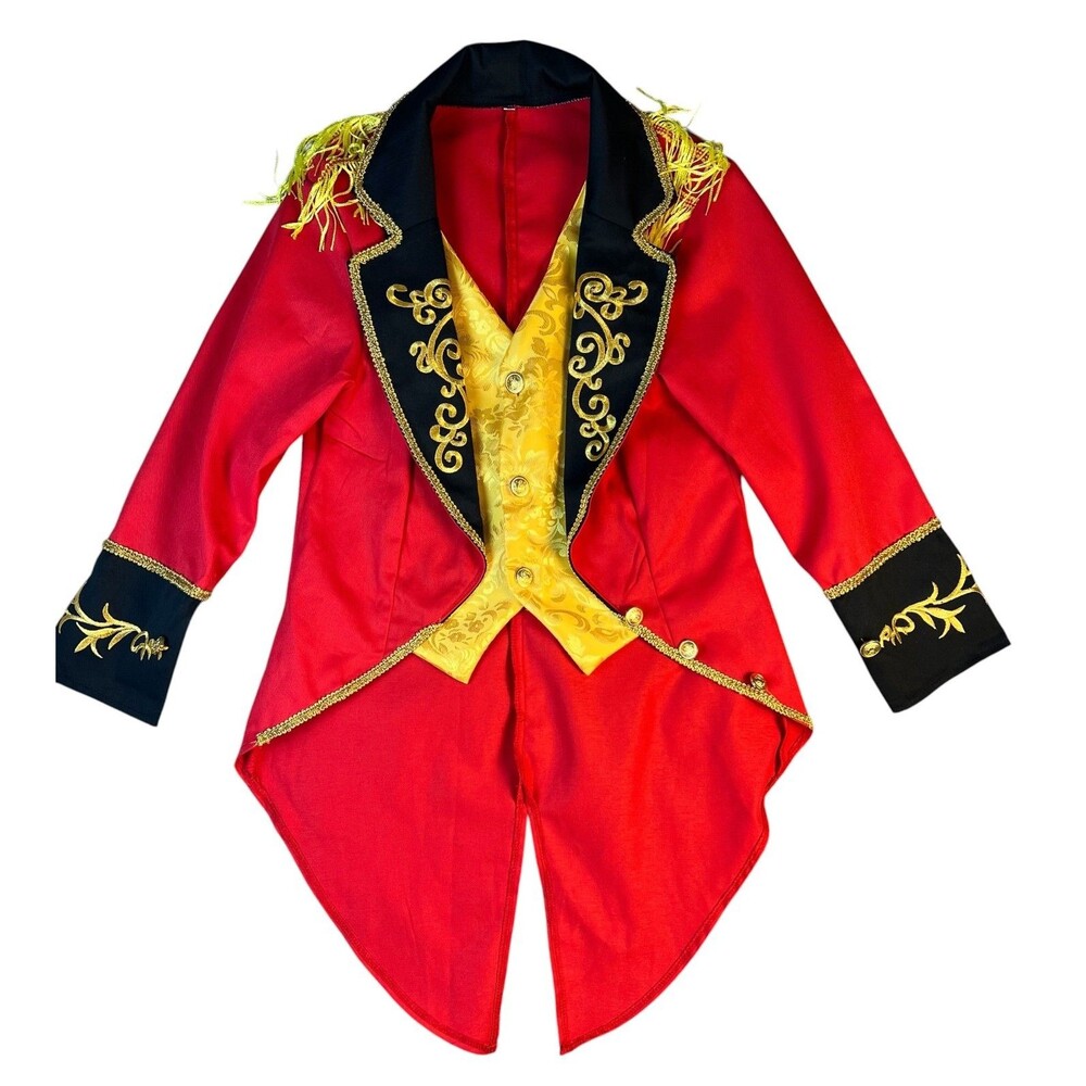 Youth Boy Red Circus Ringmaster Costume Jacket Tailcoat  Size L  Prince Charming